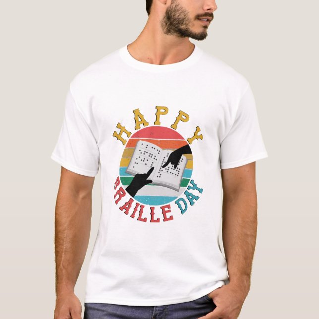 Happy Braille Day T-Shirt (Front)