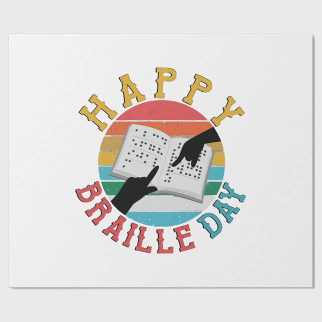 Happy Braille Day Wrapping Paper (Flat)