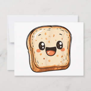 Happy Bread Slice Cartoon Smiling Toast
