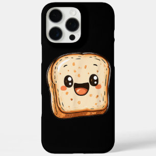 Happy Bread Slice Cartoon Smiling Toast iPhone 16 Pro Max Case