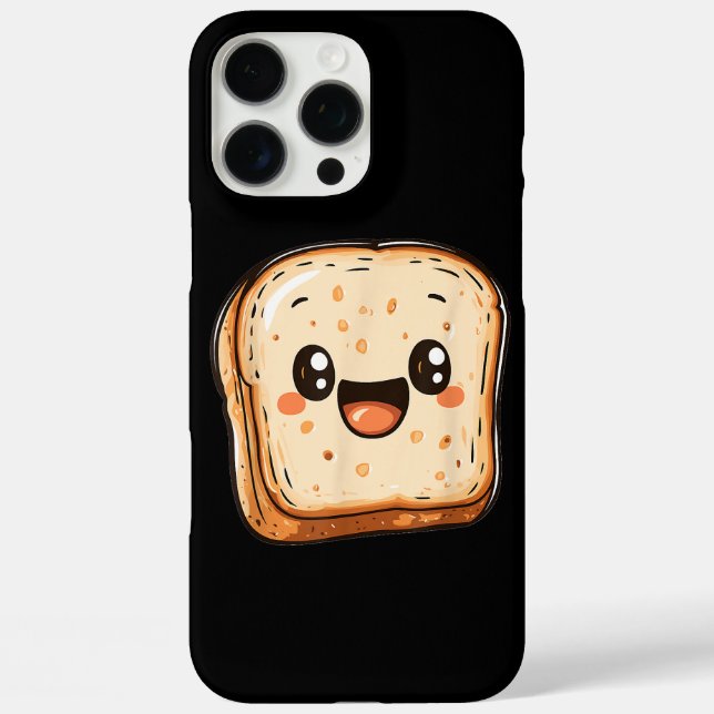 Happy Bread Slice Cartoon Smiling Toast Case-Mate iPhone Case (Back)