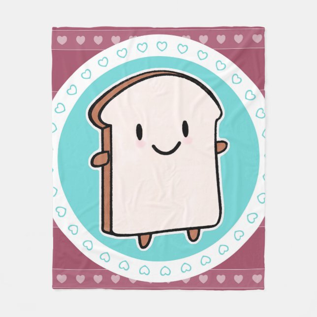 Happy Bread Slice Fleece Blanket (Front)