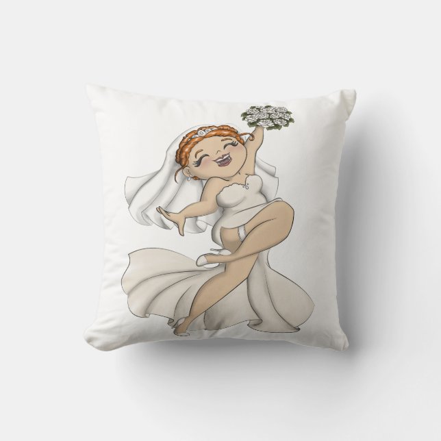 Happy Bride 03 Throw Pillow (Front)