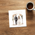 Happy Bride and Groom Congratulations Card<br><div class="desc">Celebrate the joyous occasion with this Watercolor Bride and Groom Wedding Illustration Congratulations Card. This beautiful card features a stunning watercolor style illustration of a bride and groom, capturing the essence of love and happiness. With its vibrant colours and artistic details, it serves as a heartfelt way to congratulate the...</div>