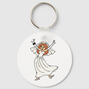 Happy Bride On Wedding Day Keychain