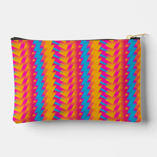 Happy & Bright Abstract Pattern Neon Colour Design Accessory Pouch (Back)