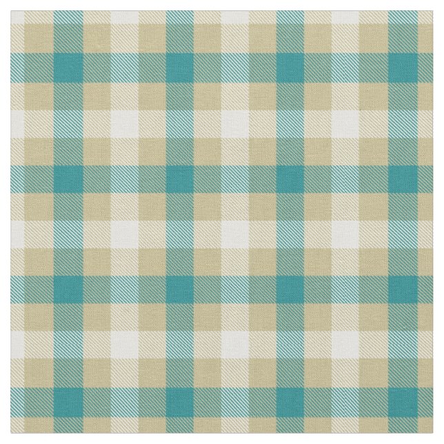 Happy bright beautiful blue tartan pattern modern  fabric (Close Up)