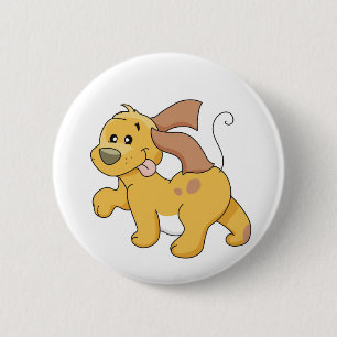 Happy Brown Dog Tshirts and Gifts 2 Inch Round Button
