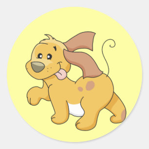 Happy Brown Dog Tshirts and Gifts Classic Round Sticker