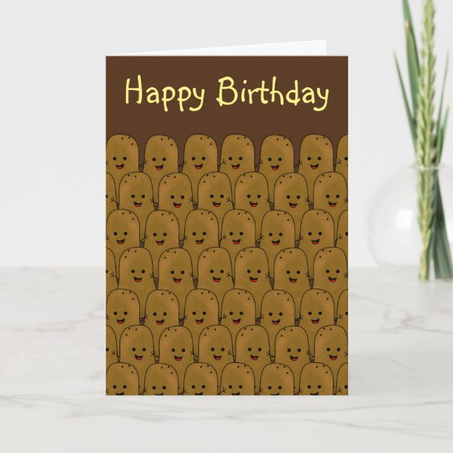Happy Brown Funny Potatoes Card (Front)