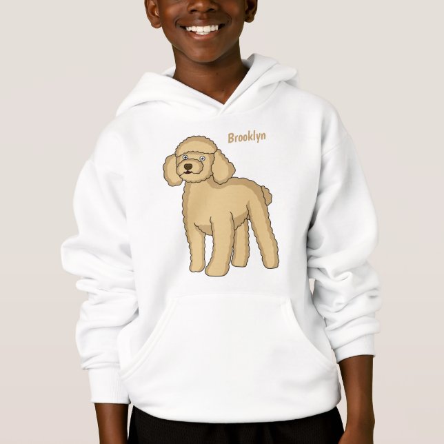 Happy brown poodle cartoon illustration (Front)