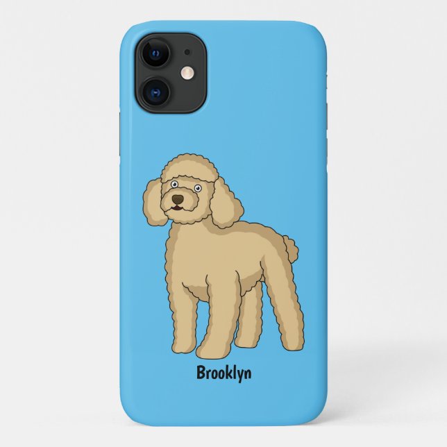 Happy brown poodle cartoon illustration Case-Mate iPhone case (Back)