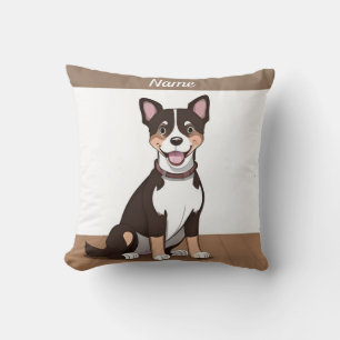 Happy Brown Puppy Modern Aesthetic Home Décor Throw Pillow