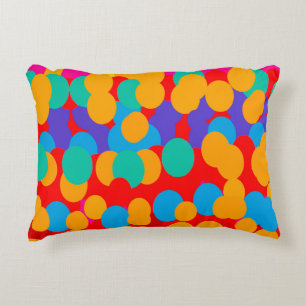 HAPPY BUBBLE PATTERNS MIXED COLORS ACCENT PILLOW