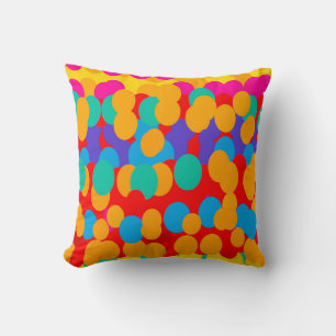 HAPPY BUBBLE PATTERNS MIXED COLORS THROW PILLOW