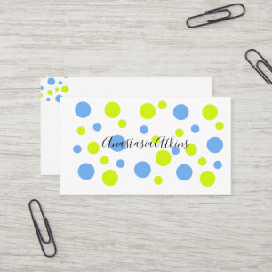 Happy Bubbles Bleu Jaune Motif Carte de visite