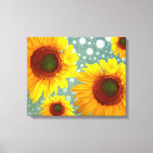 Happy Bubbly Sunflowers Canvas Print