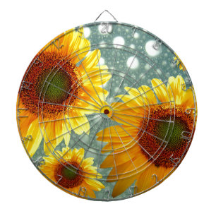 Happy Bubbly Sunflowers Dartboard