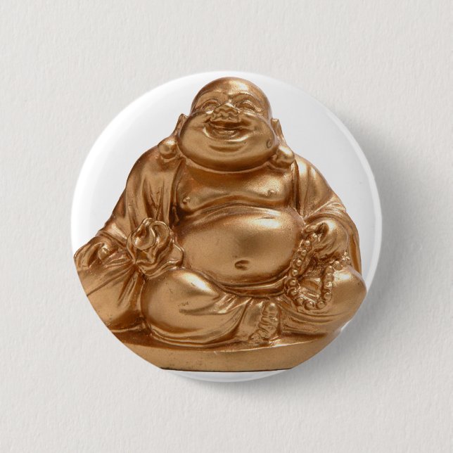 Happy Buddha 2 Inch Round Button (Front)