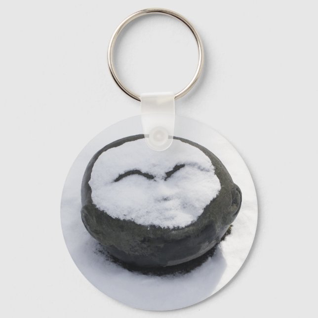 Happy Buddha With Snow Facial Keychain (Front)