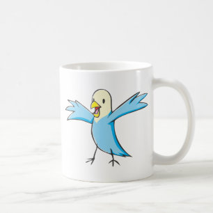 Happy Budgerigar Parrot Bird Cartoon Coffee Mug