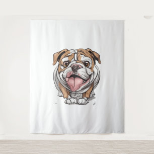 Happy Bulldog   Tapestry