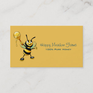Happy Bumble Bee with a Scoop of Honey Business Card