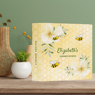 Happy bumble bees yellow honeycomb food recipes binder