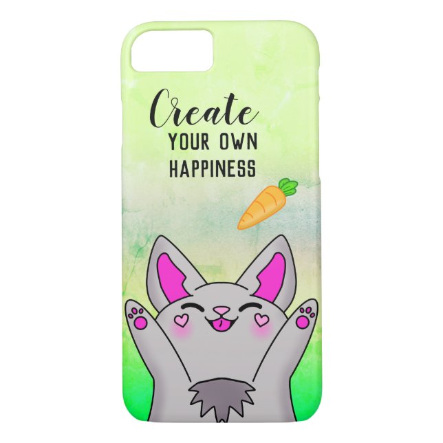 Happy Bunny Cute Carrot Positive Motivation Case-Mate iPhone Case (Back)