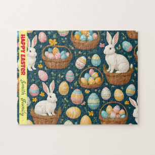Happy Bunny Easter Modern Collection Jigsaw Puzzle