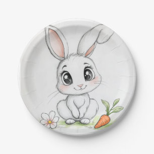 Happy Bunny Smiles Paper Plate