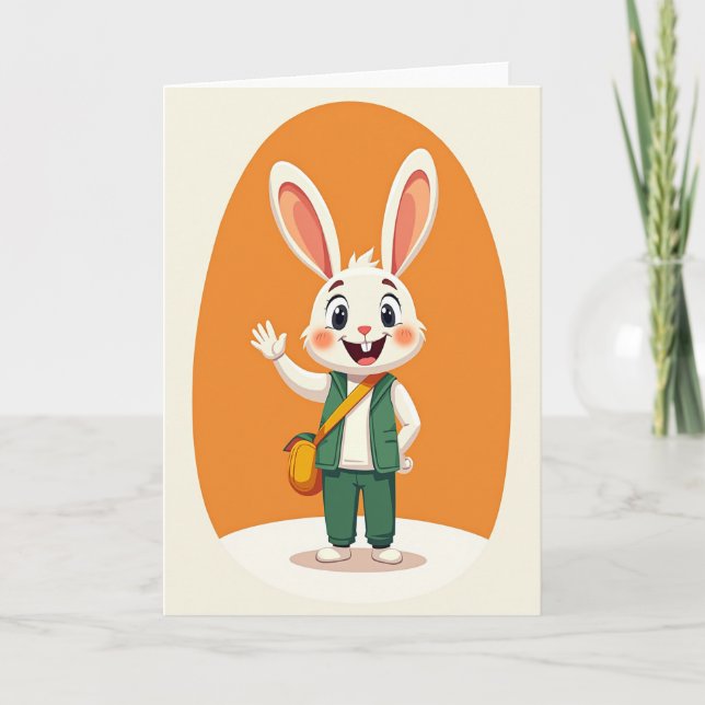 Happy Bunny Wave Greeting Card (Front)