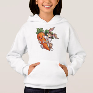Happy bunny with a giant carrot
