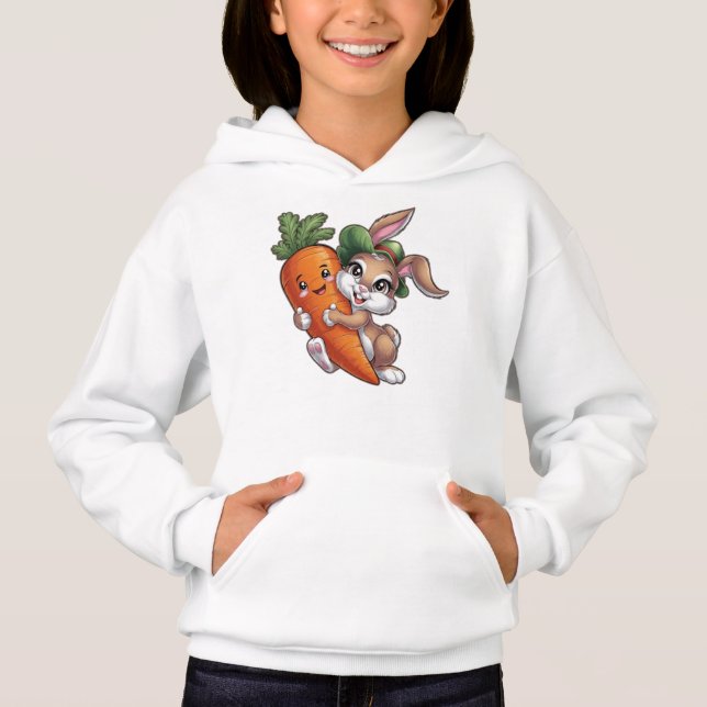 Happy bunny with a giant carrot (Front)