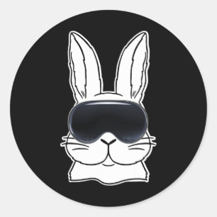 Happy Bunny With Vr Gles Metaver Easter Day Dad Ga Classic Round Sticker