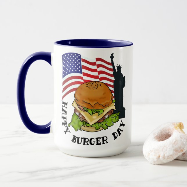 Happy burger day  mug (With Donut)