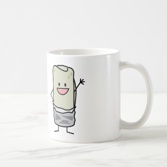 Happy Burrito Waving Hello Coffee Mug (Right)