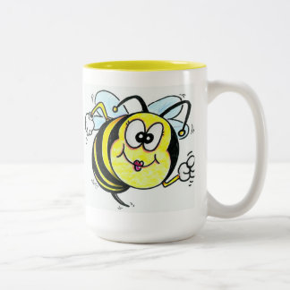 Happy Busy Bee Two-Tone Coffee Mug