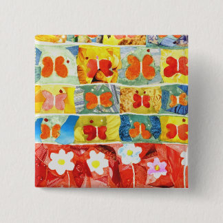 Happy Butterflies 2 Inch Square Button