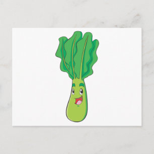 Happy Cabbage Vegetable Postcard