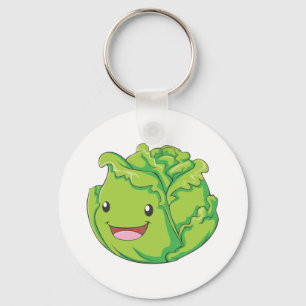 Happy Cabbage Vegetable Smiling Keychain
