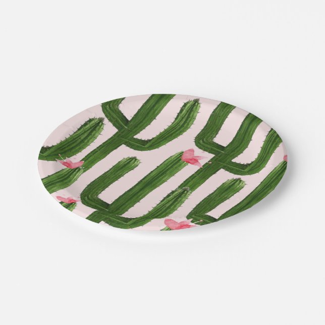 Happy Cacti paper plate 7" (Angled)