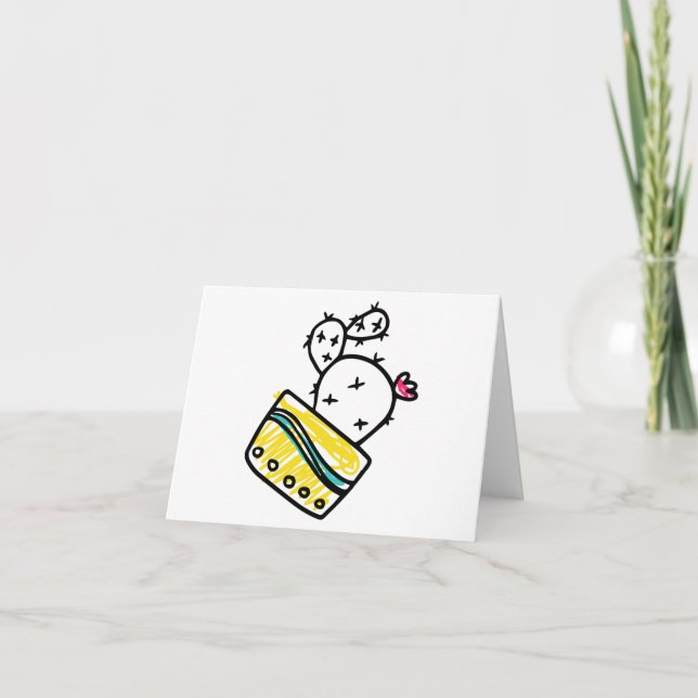 Happy Cactus, Cacti Dancing BLANK  Card (Front)