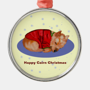 Happy Cairn Christmas Metal Ornament