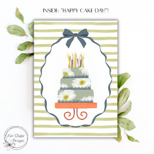 "Happy CAKE Day!" Birthday Cake and Candles Card