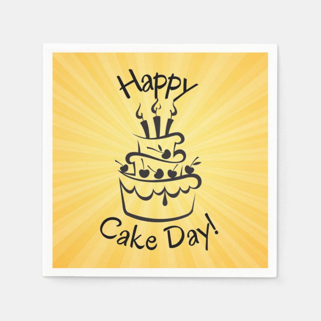 Happy Cake Day   Button Napkin (Front)