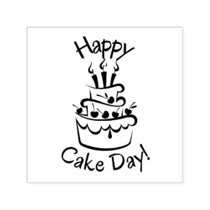 Happy Cake Day! Self Inking Rubber Stamp