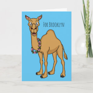 Happy camel cartoon illustration card