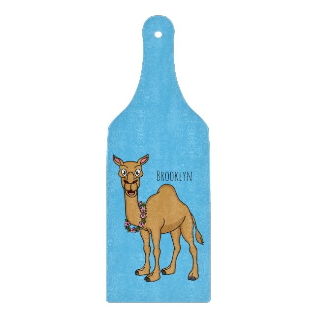 Happy camel cartoon illustration cutting board (Front)