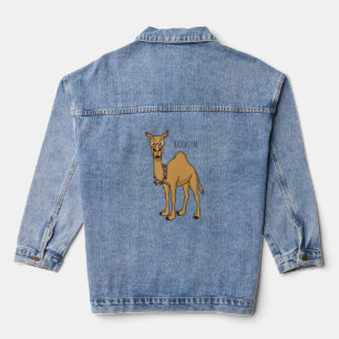 Happy camel cartoon illustration denim jacket